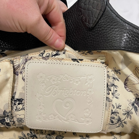 Brighton Studded Black and Tan Straw Woven Hand Bag - Picture 14 of 16